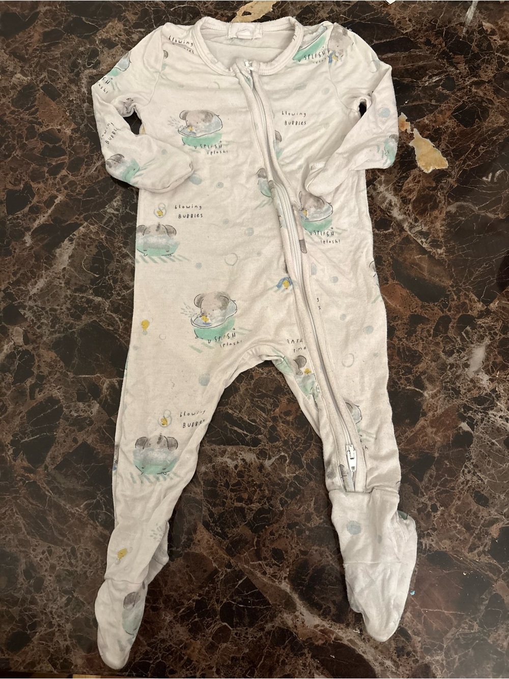 Angel Dear Baby One-Piece Footed Pajamas - Elephant Print